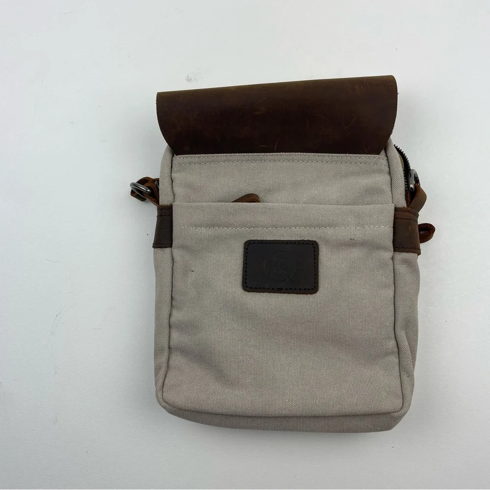 United Leather Small Messenger Bag With Leather Cover NEW